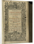 Justinianus Corpus Iuris Civilis (Body of Civil Law). Frontispiece, 1625 by Anonymous