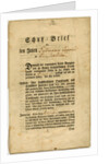 Letter of Protection for Callmann Lazarus from Friesenheim in Baden, 1777 by Anonymous