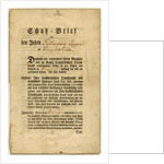 Letter of Protection for Callmann Lazarus from Friesenheim in Baden, 1777 by Anonymous