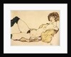 Lying nude with green stockings, 1917 by Anonymous