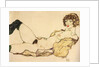 Lying nude with green stockings, 1917 by Anonymous