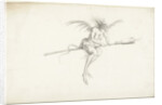 Monstrous witch on a broom, Mid of 17th cen by Anonymous