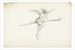 Monstrous witch on a broom, Mid of 17th cen by Anonymous