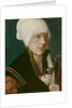 Portrait of a woman holding a Lily-of-the-Valley and a pansy, before 1520 by Anonymous