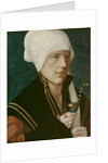 Portrait of a woman holding a Lily-of-the-Valley and a pansy, before 1520 by Anonymous