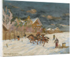 Russian village in winter, 1915 by Anonymous