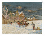 Russian village in winter, 1915 by Anonymous