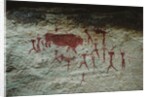 San rock painting in the Drakensberg Mountains in South Africa, by Anonymous