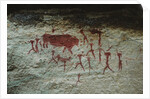 San rock painting in the Drakensberg Mountains in South Africa, by Anonymous