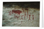 San rock painting in the Drakensberg Mountains in South Africa, by Anonymous
