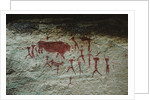 San rock painting in the Drakensberg Mountains in South Africa, by Anonymous