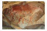San rock painting in the Drakensberg Mountains in South Africa, by Anonymous