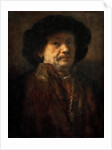 Self-Portrait in a fur coat with gold chain and earring, 1655 by Anonymous