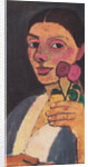 Self-Portrait with Two Flowers in Her Raised Left Hand, 1907 by Anonymous