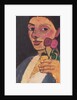 Self-Portrait with Two Flowers in Her Raised Left Hand, 1907 by Anonymous