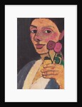 Self-Portrait with Two Flowers in Her Raised Left Hand, 1907 by Anonymous