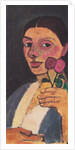 Self-Portrait with Two Flowers in Her Raised Left Hand, 1907 by Anonymous