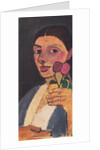 Self-Portrait with Two Flowers in Her Raised Left Hand, 1907 by Anonymous