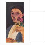 Self-Portrait with Two Flowers in Her Raised Left Hand, 1907 by Anonymous