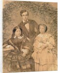 Sergei Mikhailovich Tretyakov with his wife Elizaveta Tretyakova and her sister Anna Alexeeva, 1850s by Anonymous