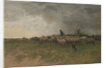 Shepherd with his flock, by Anonymous