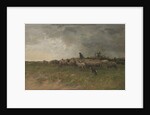 Shepherd with his flock, by Anonymous