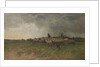 Shepherd with his flock, by Anonymous