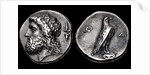 The 107th Olympiad. Obverse: Head of Zeus, Reverse: Eagle. Elis, Olympia, 352 BC by Anonymous