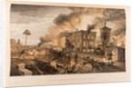 The burning of the Public Library and the Tower of the Winds in Sevastopol, 1855-1856 by Anonymous