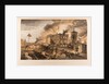The burning of the Public Library and the Tower of the Winds in Sevastopol, 1855-1856 by Anonymous