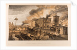 The burning of the Public Library and the Tower of the Winds in Sevastopol, 1855-1856 by Anonymous
