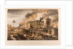 The burning of the Public Library and the Tower of the Winds in Sevastopol, 1855-1856 by Anonymous
