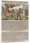 The Derenburg witch trial. Popular print, 1555 by Anonymous