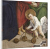 The Holy Kinship. Detail: The infant John the Baptist with a baby walker, 1510 by Anonymous