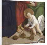 The Holy Kinship. Detail: The infant John the Baptist with a baby walker, 1510 by Anonymous