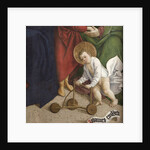 The Holy Kinship. Detail: The infant John the Baptist with a baby walker, 1510 by Anonymous