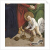 The Holy Kinship. Detail: The infant John the Baptist with a baby walker, 1510 by Anonymous