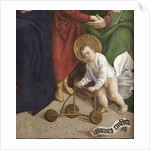 The Holy Kinship. Detail: The infant John the Baptist with a baby walker, 1510 by Anonymous