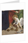 The Holy Kinship. Detail: The infant John the Baptist with a baby walker, 1510 by Anonymous