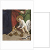 The Holy Kinship. Detail: The infant John the Baptist with a baby walker, 1510 by Anonymous