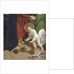 The Holy Kinship. Detail: The infant John the Baptist with a baby walker, 1510 by Anonymous