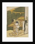 The Secret Love Letter (A young woman reading a love letter by candle light whilst another sleeps un by Anonymous