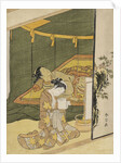 The Secret Love Letter (A young woman reading a love letter by candle light whilst another sleeps un by Anonymous