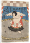 The wrestler Hidenoyama Raigoro, wearing an apron (kesho-mawashi), 1850s by Anonymous