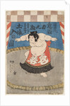The wrestler Hidenoyama Raigoro, wearing an apron (kesho-mawashi), 1850s by Anonymous
