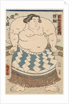 The wrestler Shiranui Mitsuemon, wearing an apron (kesho-mawashi), 1860 by Anonymous