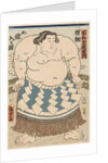 The wrestler Shiranui Mitsuemon, wearing an apron (kesho-mawashi), 1860 by Anonymous