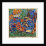 Two girls playing with cat, 1907 by Anonymous
