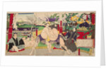 Wrestling match Koyonagi Tsunekichi vs Arauma Daigoro, 1885 by Anonymous