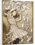 At this the whole pack rose up into the air, and came flying down upon her, 1907 by Anonymous